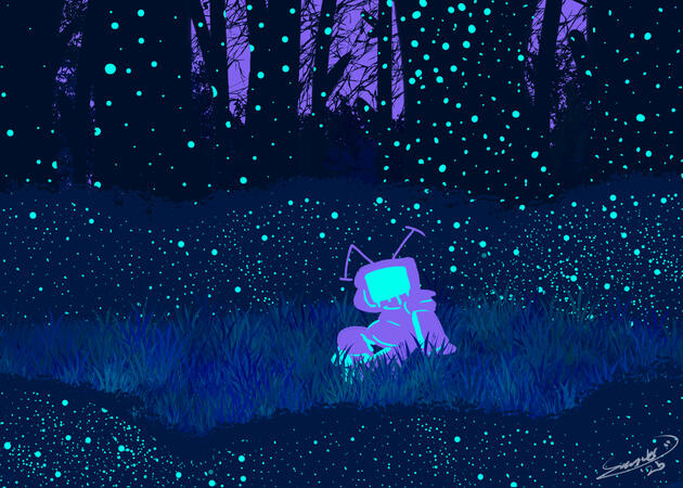 (2025) artwork for a digital media assignment where we had to work with one color palette